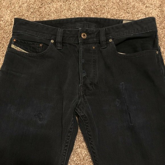 Diesel Industry Safado Slim Straight Leg Distressed Dark Blue Jeans size 30 - Picture 3 of 9